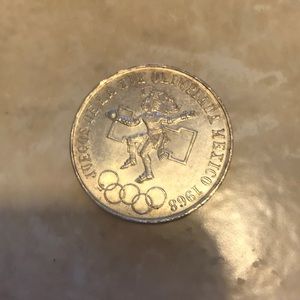 1968 Olympic Silver 25 Peso Coin
